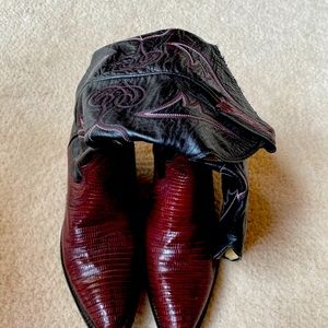 Larry Mahan Lizard Cowboy Boots Like New